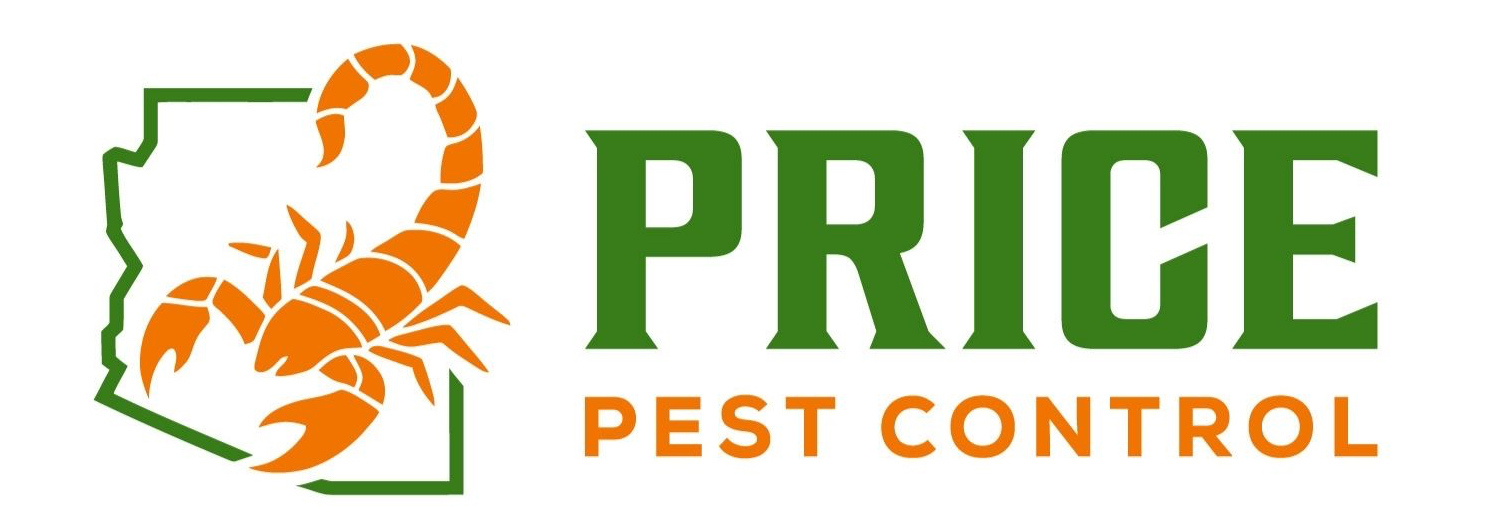 Price Pest Control logo: Arizona outline with a scorpion
